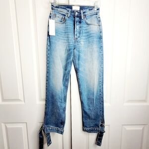 Revolve Boyish High Waist Avery Straight Rigid Denim Jeans NWT Size 24